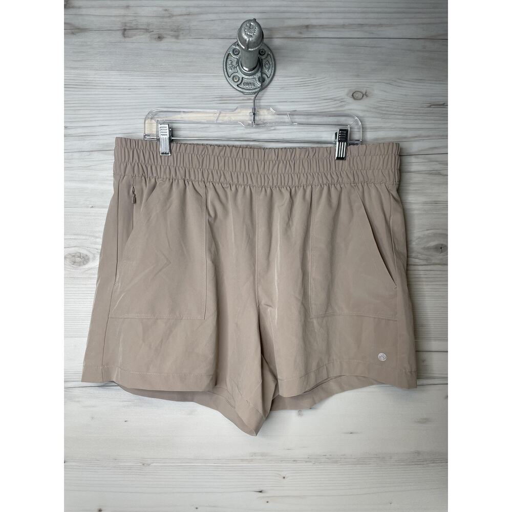 Apana Shorts Womens XL Beige Tan‎ Lightweight Stretch Athletic Pockets